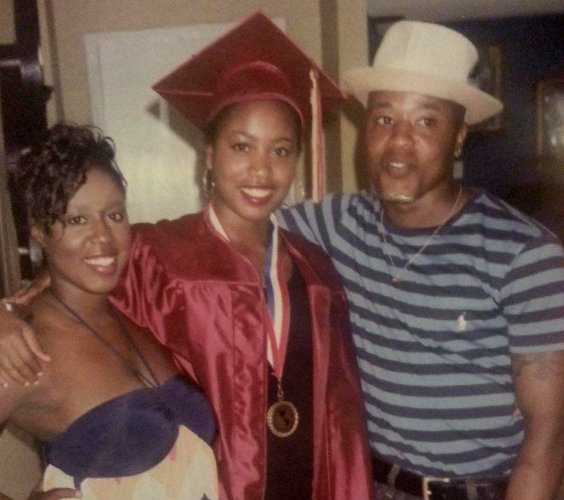 Anthony Johnson Jr. with his sisters Janell and Chanell.