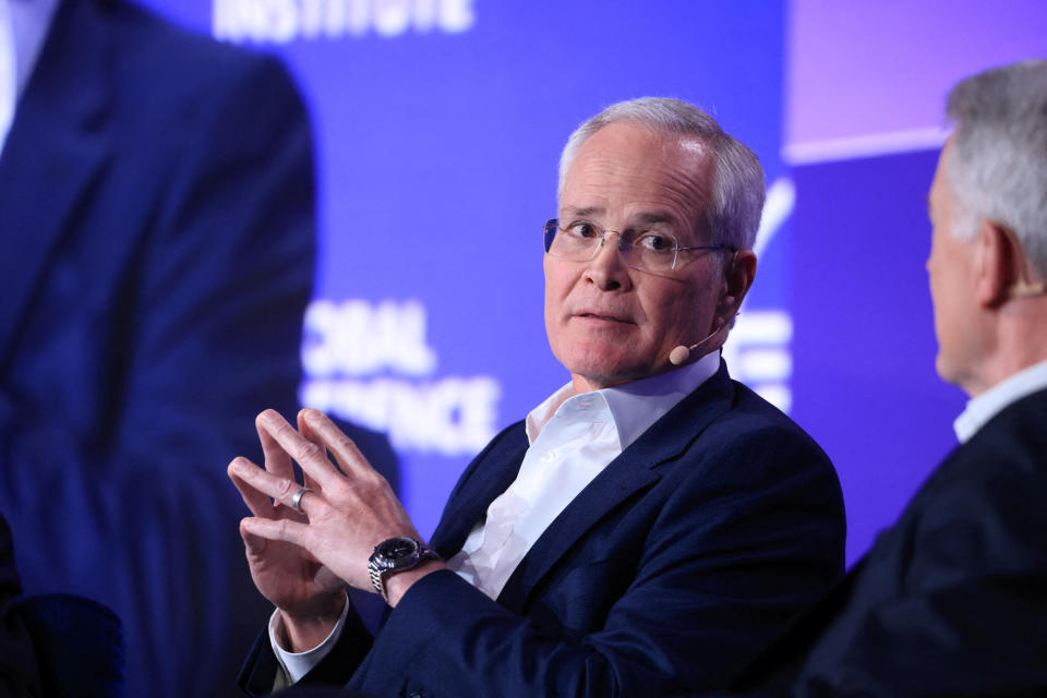 Darren Woods, Chairman and CEO, Exxon Mobil Corporation speaks at the Milken Conference 2024 Global Conference Sessions at The Beverly Hilton in Beverly Hills, California, U.S., May 6, 2024.  REUTERS/David Swanson