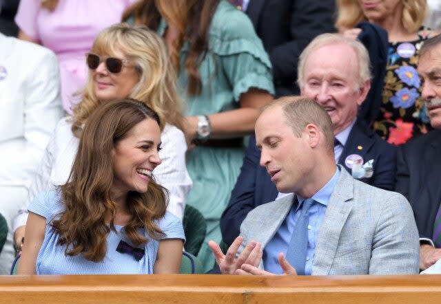 The royal appeared to have a blast as she and Prince William watched Novak Djokovic go head-to-head with Roger Federer.