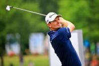 Justin Rose tees off from the ninth hole during the final round of the Zurich Classic at TPC Louisiana. Mandatory Credit: Derick E. Hingle-USA TODAY Sports