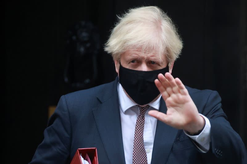 Britain's Prime Minister Boris Johnson leaves Downing Street in London