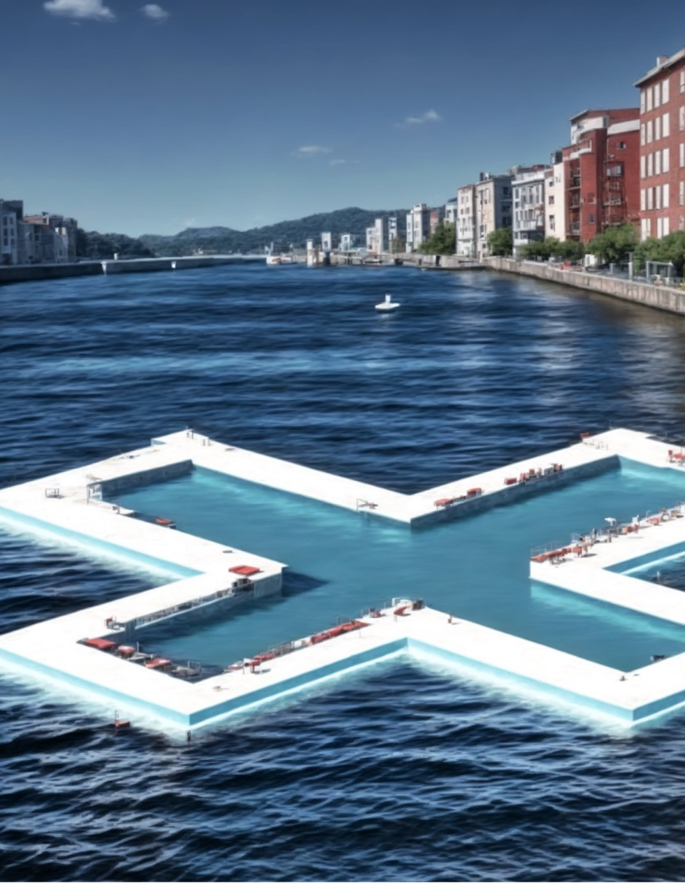 The City of Yonkers is considering installing a floating pool on the Hudson River designed by + POOL, a New York City nonprofit.