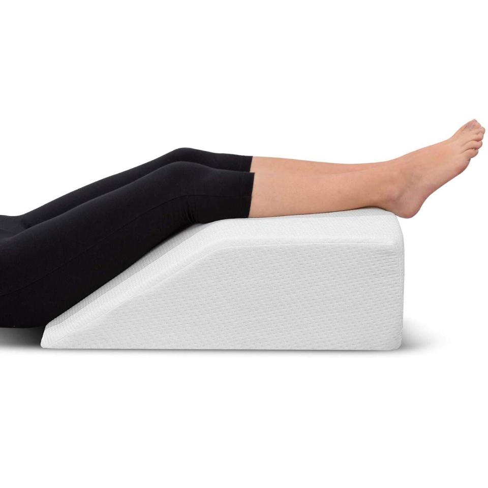 Leg Elevation Pillow - with Memory Foam Top, High-Density Leg Rest Elevating Foam