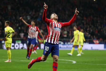 Soccer Football - Copa del Rey - Round of 16 - Second Leg - Atletico Madrid v Girona - Wanda Metropolitano, Madrid, Spain - January 16, 2019 Atletico Madrid's Angel Correa celebrates scoring their second goal REUTERS/Sergio Perez