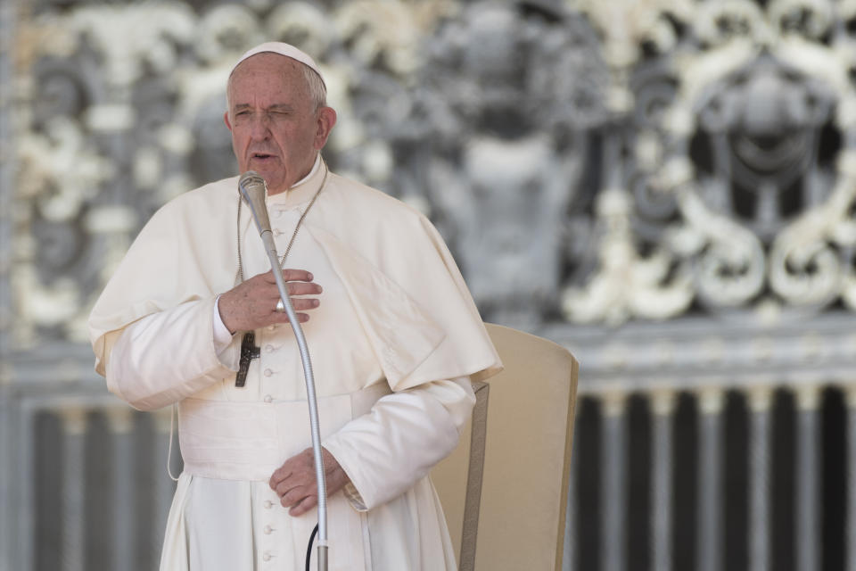 Pope Francis arrives for his weekly general audience in St. Peter's Square, at the Vatican, Wednesday, June 26, 2019. (Photo: Massimo Valicchia/NurPhoto via Getty Images)