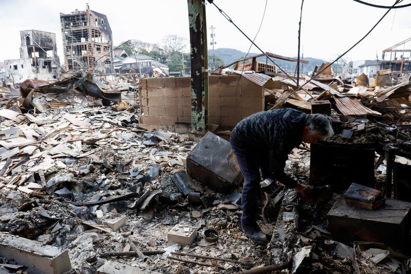 Aftermath of an earthquake, in Wajima