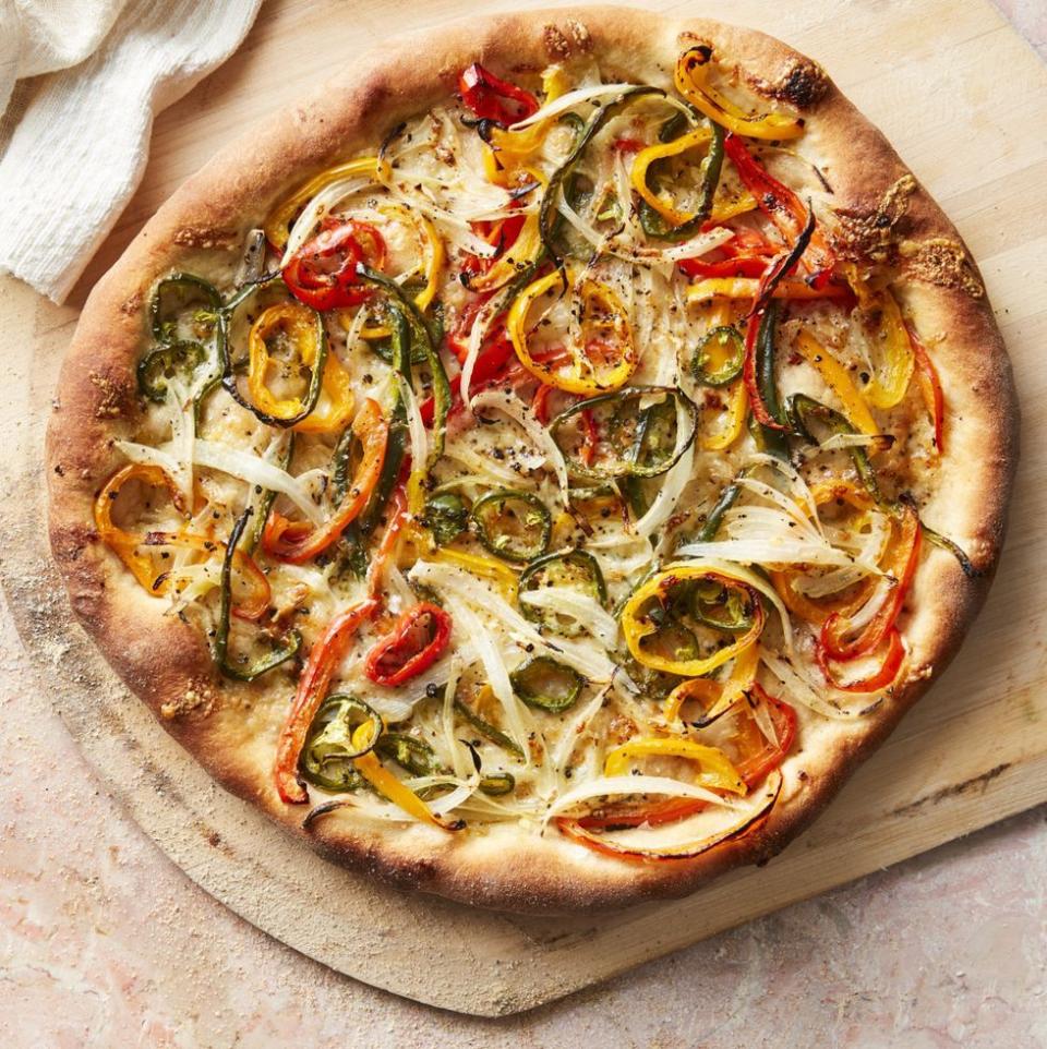 Air Fryer Hot Pepper and Onion Pizza