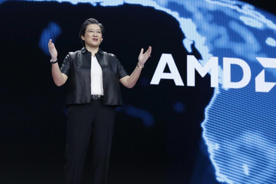 AMD CEO Lisa Su speaking on stage