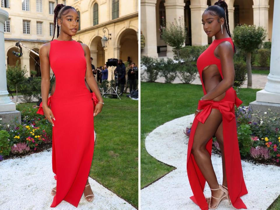 Normani attends the Mônot Womenswear Spring/Summer 2023 at Paris Fashion Week.