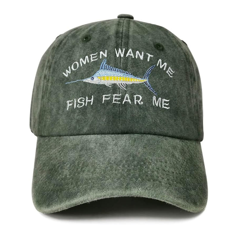 <p>Courtesy of Amazon</p><p>A dad hat with a dad joke is a lot of dadness for one gift, but we think it’s exactly the right amount. This distressed hat has a vintage look that matches the vintage joke. It comes in eight different colors, but don’t worry: all of them have the handsome embroidered swordfish smack dab on the front.</p><p>[$18; <a href="https://clicks.trx-hub.com/xid/arena_0b263_mensjournal?q=https%3A%2F%2Fwww.amazon.com%2FEmbroidered-Baseball-Adjustable-Snapback-Embroidery%2Fdp%2FB09PVB75QJ%3FlinkCode%3Dll1%26tag%3Dmj-yahoo-0001-20%26linkId%3D16b3bd0fc270e298d130a57d60738fe6%26language%3Den_US%26ref_%3Das_li_ss_tl&event_type=click&p=https%3A%2F%2Fwww.mensjournal.com%2Fgear%2Fgifts-for-new-dads%3Fpartner%3Dyahoo&author=Cameron%20LeBlanc&item_id=ci02cc9a3980002714&page_type=Article%20Page&partner=yahoo&section=shopping&site_id=cs02b334a3f0002583" rel="nofollow noopener" target="_blank" data-ylk="slk:amazon.com;elm:context_link;itc:0;sec:content-canvas" class="link ">amazon.com</a>]</p>