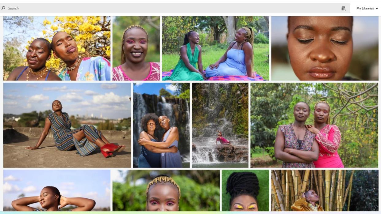  Selection of photos of black women in natural surroundings. 