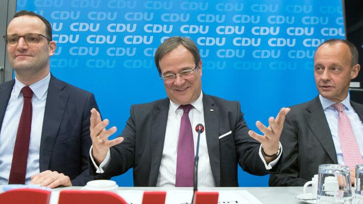 Jens Spahn, Armin Laschet und Friedrich Merz könnten sich am 25. April um die Führung der CDU streiten. Foto: dpa