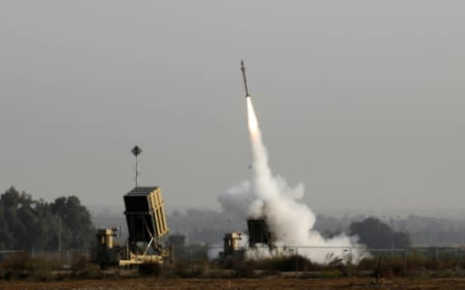 Israel's Iron Dome air defence system intercepts and destroys many rockets fired from Gaza