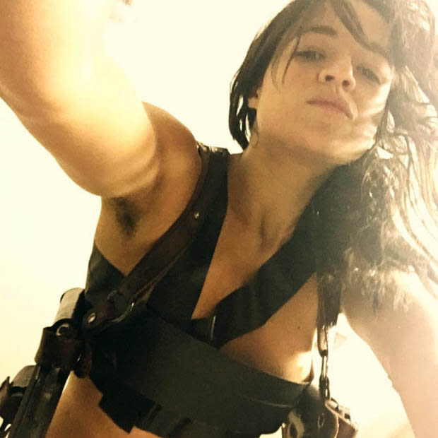 Michelle Rodriguez had no qualms about showing off her body hair