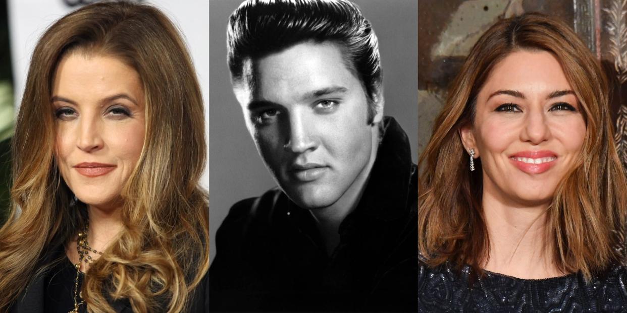 Lisa Marie Presley, Elvis Presley, and Sofia Coppola.