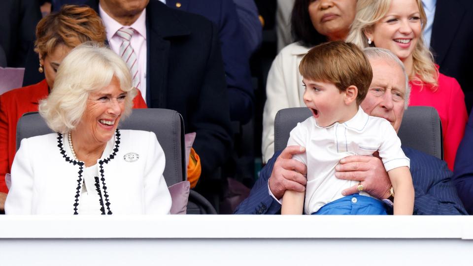 King Charles and Queen Camilla with Prince Louis