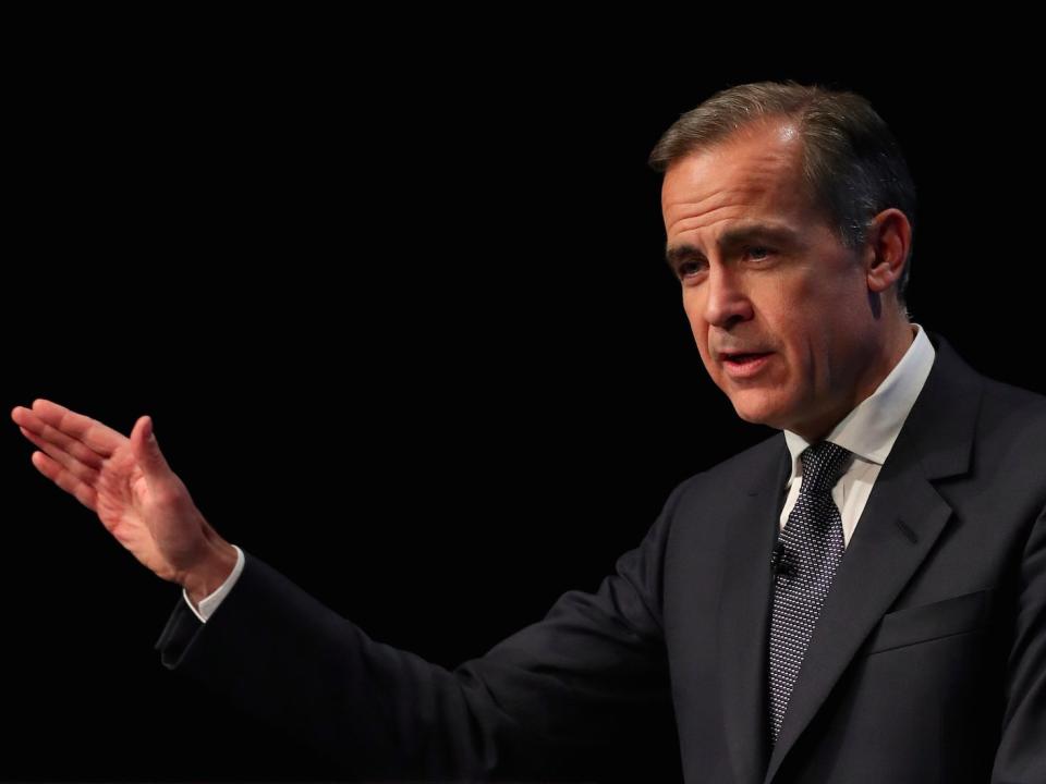 Bank of England Governor Mark Carney delivers the Liverpool John Moores University's Roscoe Lecture, at the BT Convention Centre in Liverpool.