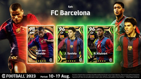 eFootball 2023 acaba de añadir a 3 jugadores épicos del FC Barcelona