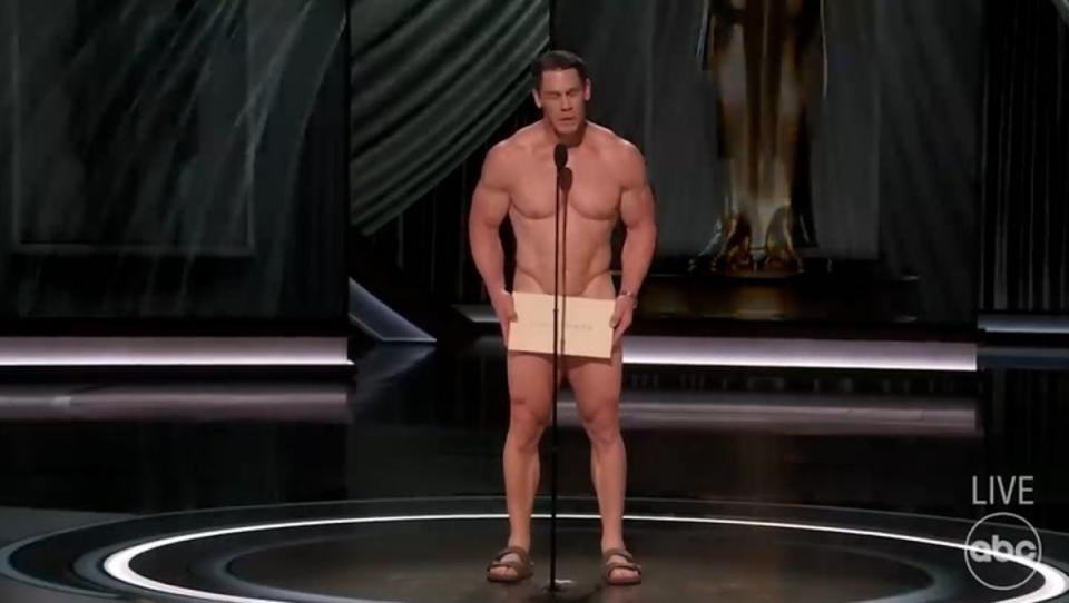 WWE star-turned-actor John Cena at the Oscars in March (Academy Awards 2024/ ABC)