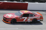 Justin Allgaier drives on track during the NASCAR Xfinity Series auto race at Darlington Raceway, Saturday, May 8, 2021, in Darlington, S.C. Allgaier won the race. (AP Photo/Terry Renna)