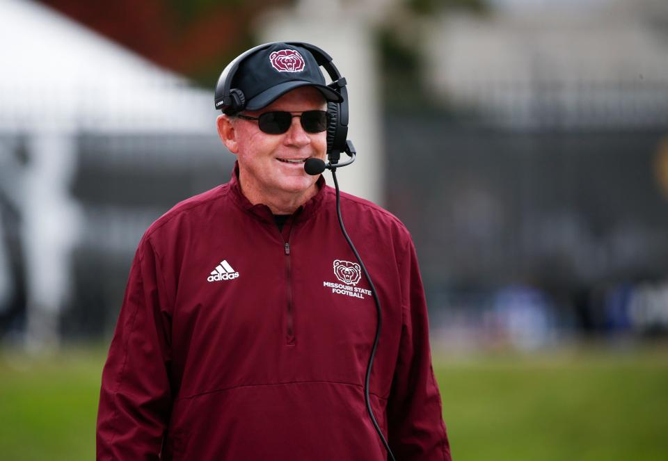 Missouri State Bears head coach Bobby Petrino during the bears win on the Western Illinois Leathernecks at Plaster Stadium on Saturday, Oct. 29, 2022. 