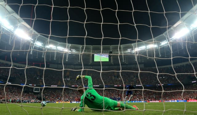 Tammy Abraham saw his penalty saved by Liverpool keeper Adrian in the Super Cup last week 