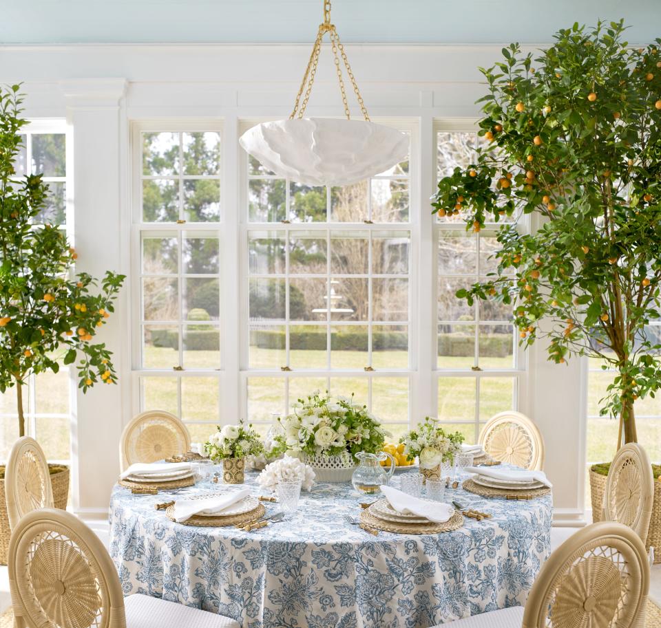 A springtime table setting for a luncheon with friends.
