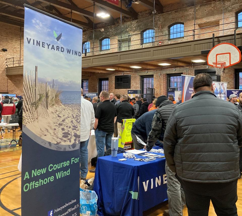 Vineyard Wind hosts a career fair at the Andrea McCoy Recreation Center in New Bedford Jan. 12.