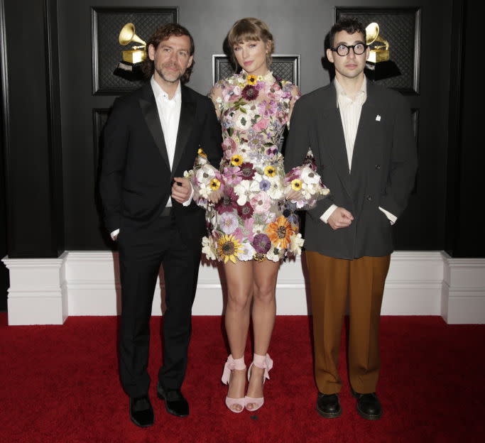 Aaron Dessner, Taylor Swift and Jack Antonoff. Photo by Francis Specker/CBS via Getty Images