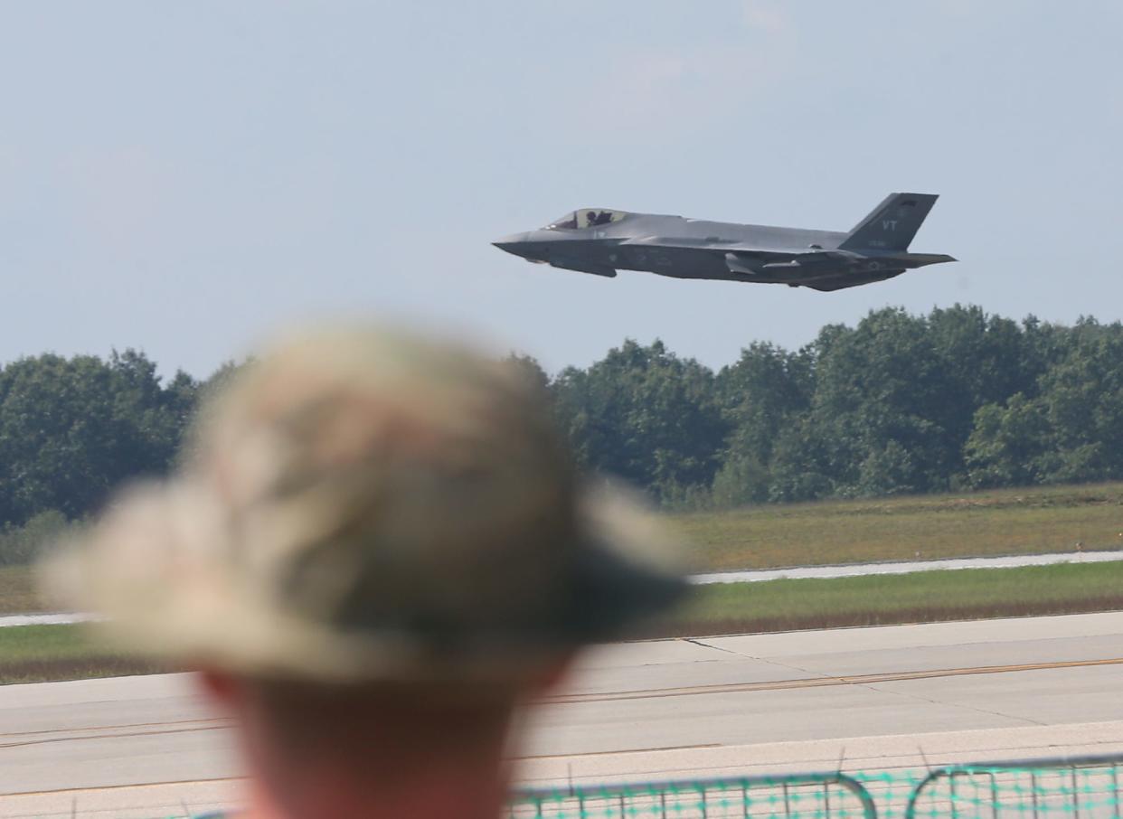 Thousands of spectators gather for the Thunder Over New Hampshire Air Show at Pease Air National Guard Base in Portsmouth Saturday, Sept. 9, 2023.