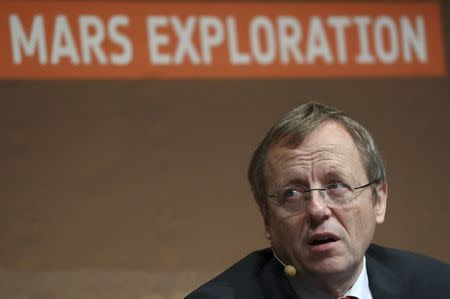 Jan Woerner the European Space Agency (ESA) Director General speaks during a press conference at the ESA Headquarters in Darmstadt, Germany October 20, 2016. REUTERS/Kai Pfaffenbach