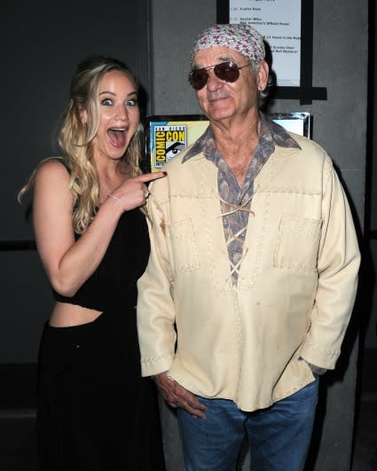 Jennifer Lawrence has been dying to meet Bill Murray, and it shows! The 24-year-old <em>Hunger Games</em> actress and the 64-year-old movie icon ran into each other at Comic-Con 2015 in San Diego, California, on Thursday, and truth be told, the experience was all anyone could ever want it to be. <strong>WATCH: Bill Murray Clears Up 'Star Wars' Rumors, Defends Miley Cyrus During First Ever Comic-Con Appearance</strong> Getty Images "I and the rest of the world have been a huge fan of Bill Murray for a really long time and always wanted to meet him," Lawrence told reporters, during the <em>Hunger Games: Mockingjay Part 2</em> press conference. "I kind of spoke to him through Woody Harrelson. I woud send emails to Woody, mostly when I was drunk, of things I always wanted to say to Bill Murray. So he received them. So just the fact that Bill Murray knows that I exist was part one. Part two, <em>he</em> wanted to speak to <em>me</em>. And he like, <em>mentioned something about us working together</em>, I don’t know! I'm excited about that, that was cool." Getty Images <strong>PIC: Jennifer Lawrence Is Totally Badass Rocking Her Red Katniss Suit in New 'Mockingjay' Poster and Video Tease</strong> Hero goals. If that is not the truest expression of happiness that has ever been captured, then we don't know what happiness is. The fact that this meeting did not happen sooner is nothing short of a crime against fate. Lawrence and Murray are like the Harry and Dumbledore of real humans! And we have to say, the combination is kind of perfect. This is our light. Getty Images One can only assume that the experience of meeting Murray in real life is nothing short of a "murraycle." The encounter left Lawrence with the ability to perfectly mirror the movements of her Mockingjay co-star, Josh Hutcherson... http://joshmopolitan.tumblr.com/post/123661413404/joshifer-in-sync-x <strong>WATCH: Jennifer Lawrence Gushes About Her 'Best Friend' Liam Hemsworth </strong> As well as console him directly through the forehead. http://stydiaislove.tumblr.com/post/123666008908 While meeting Murray trumps any and all things that can happen to a person past, present and future, Lawrence was also at Comic-Con to promote <em>Mockingjay Part 2</em>. When addressing the upcoming end to the Hunger Games franchise and her character, Katniss Everdeen, Lawrence got slightly sentimental, saying, "I don't think I'll ever really say goodbye to her." And while Katniss and Jennifer are forever linked in our hearts, Lawrence assured the Comic-Con audience that she has almost nothing in common with her on-screen heroine. "Nothing about us is similar because she's brave and I'm… an actress," she said. <strong>MORE: 13 Reasons The Oscars Were Way Better With Jennifer Lawrence </strong> Jennifer Lawrence... you are so much more than an actress. And now, you've met Bill Murray!! We're gonna go shout at Hollywood executives that it's insane these two haven't teamed up in a movie yet. Also, Jennifer Lawrence's style game has been ON POINT in NYC.