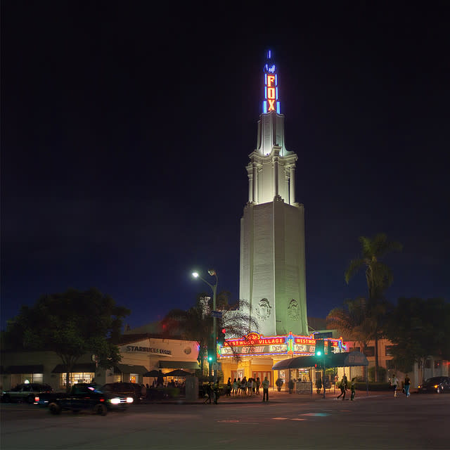 Westwood’s Regency (formerly Fox) Village Theater at night - Credit: Daily Bruin