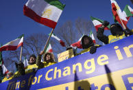 <p>The Organization of the Iranian American Communities holds a demonstration in Lafayette Park across for the White House in Washington, Saturday, Jan. 6, 2018, in solidarity with those demonstrating in Iran. (Photo: Pablo Martinez Monsivais/AP) </p>