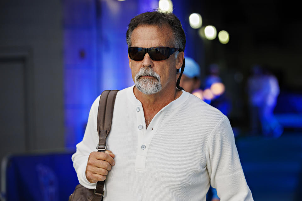 NASHVILLE, TN - OCTOBER 29: Former Tennessee Titans head coach Jeff Fisher before a game against the Atlanta Falcons on October 29, 2023 at Nissan Stadium in Nashville, Tennessee. The Titans defeated the Falcons 28-23.  (Photo by Wesley Hitt/Getty Images)