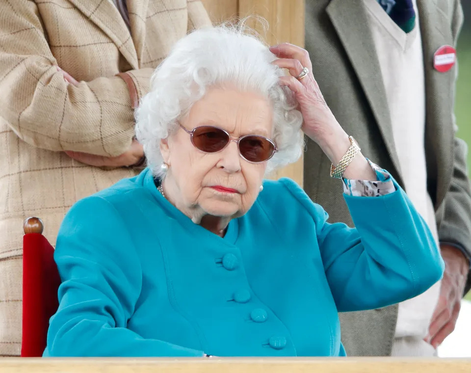 WINDSOR, UNITED KINGDOM - JULY 01: (EMBARGOED FOR PUBLICATION IN UK NEWSPAPERS UNTIL 24 HOURS AFTER CREATE DATE AND TIME) Queen Elizabeth II attends day 1 of the Royal Windsor Horse Show in Home Park, Windsor Castle on July 1, 2021 in Windsor, England. (Photo by Max Mumby/Indigo/Getty Images)