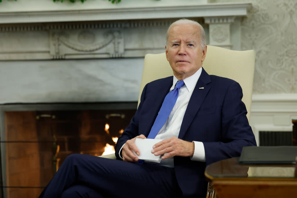  Biden in the Oval Office at the White House Nov. 02, 2023. 