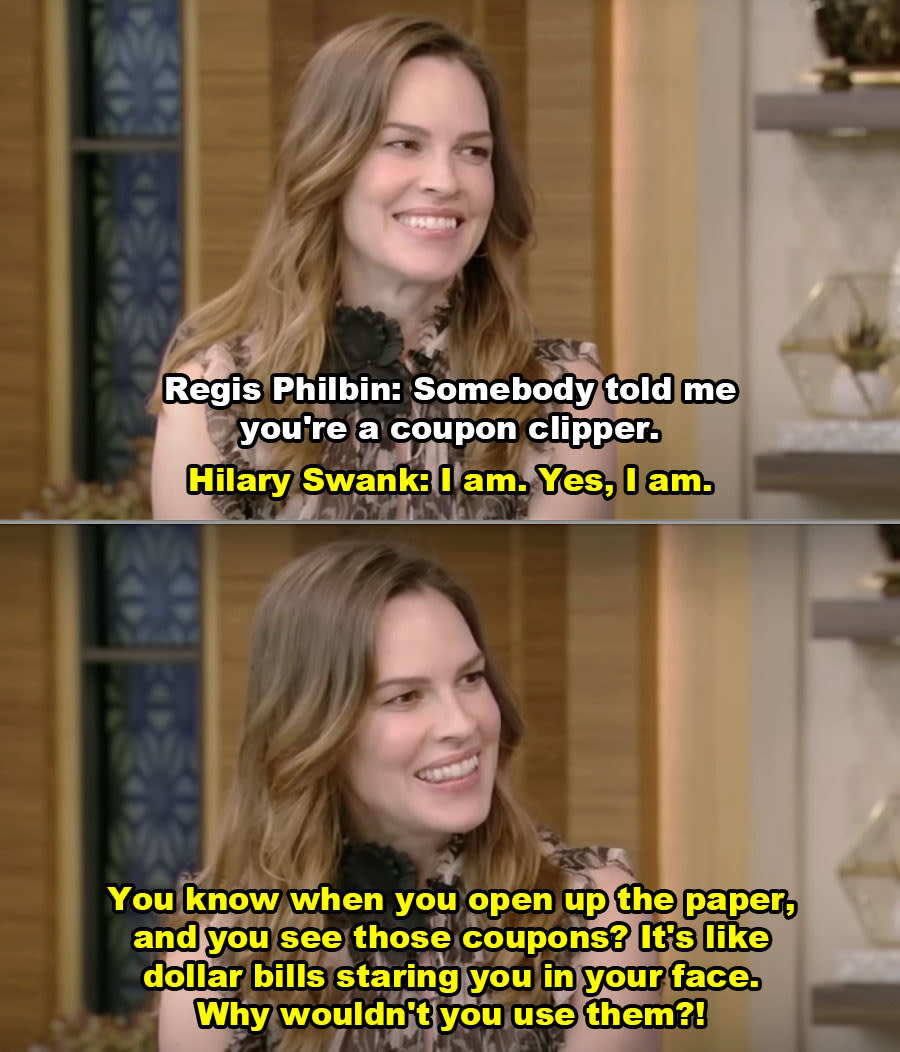 Hilary Swank on "Live with Regis and Kelly"