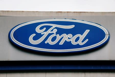 The Ford logo is seen at the Ford oldest Brazil plant after company announced its closure in Sao Bernardo do Campo