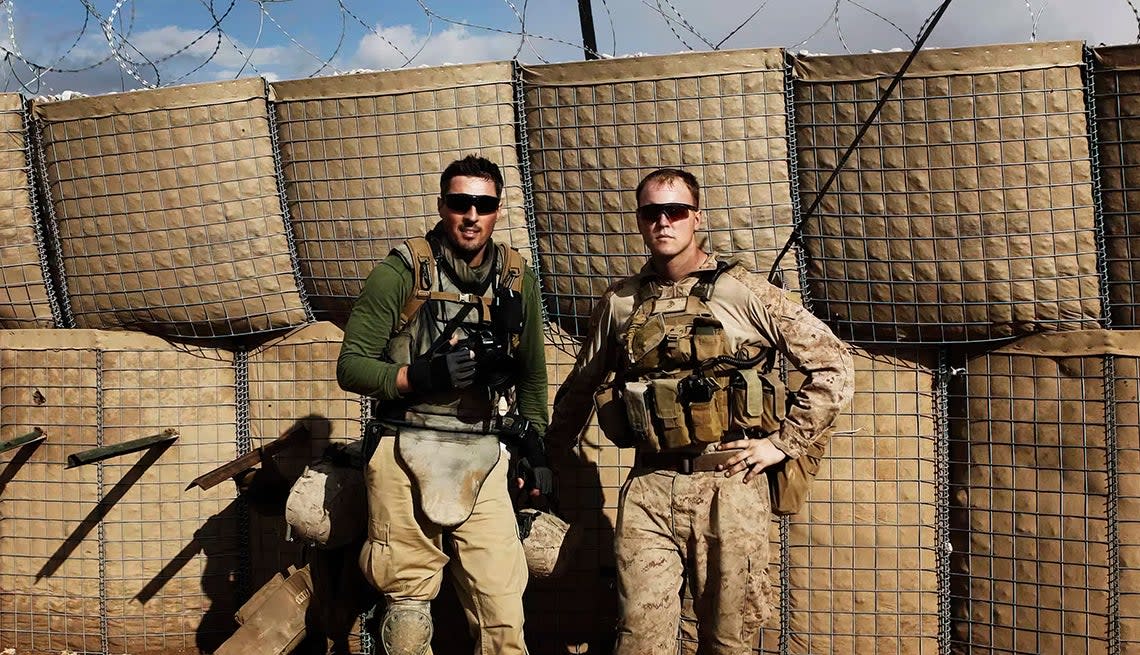 Thomas J Brennan next to fellow service member.