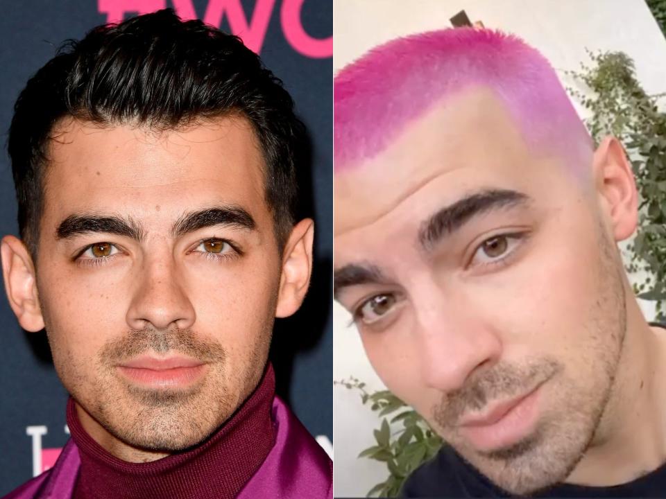 joe jonas pink hair