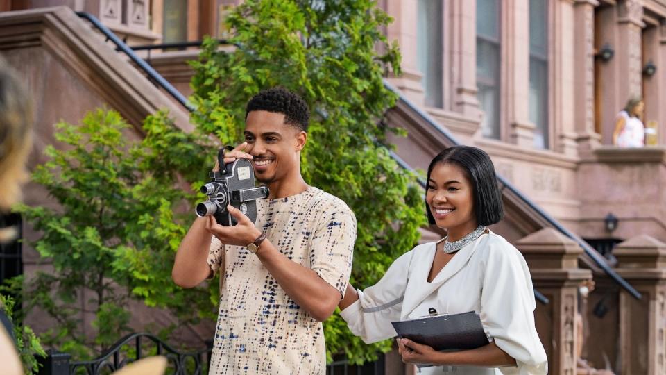 the perfect find l to r keith powers as eric and gabrielle union as jenna in the perfect find cr alyssa longchamp netflix 2023