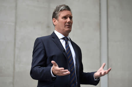 British Labour Party politician, Keir Starmer, Shadow Secretary of State for Exiting the European Union, speaks during an interview outside BBC television studios in London, September 3, 2017. REUTERS/Mary Turner