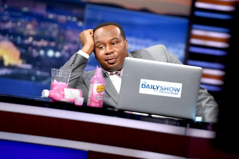 Correspondent Roy Wood Jr. on 'The Daily Show with Trevor Noah' Election Night special on November 8, 2016, in New York City.