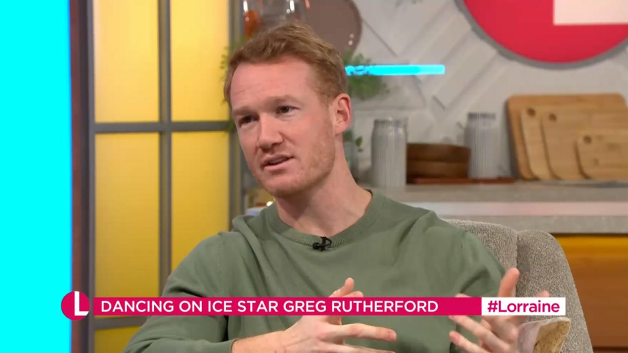 Dancing on Ice's Greg Rutherford worried he thought he had broken his hip after fall.