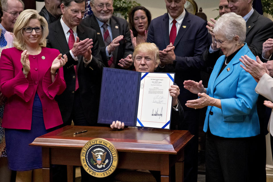 Trump has also gotten the opportunity to sign several bills into law that revoked a number of Obama-era regulatory measures. In March, Trump he signed H.J. Res 37, which rescinded a rule requiring prospective federal contractors to disclose their labor violations, during a ceremony in the Roosevelt Room of the White House.