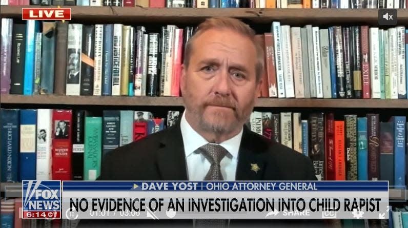 Ohio Attorney General Dave Yost appeared on Fox's "Jesse Watters Primetime" on July. 11, 2022. He doubted that a 10-year-old Ohio girl sought an abortion in Indiana after being raped, prompting Ohio Democrats to call for his resignation.