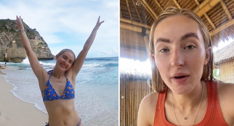 Taveller Tammy Whelan has warned other holidaymakers about how traumatic Bali Belly is. Source: TikTok/ tammywhelan8