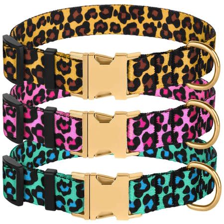 Leopard Pattern Nylon Dog Collar