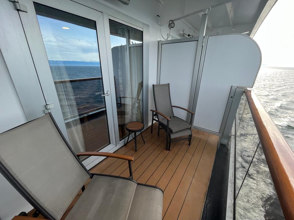 private verandah on westerdam ship